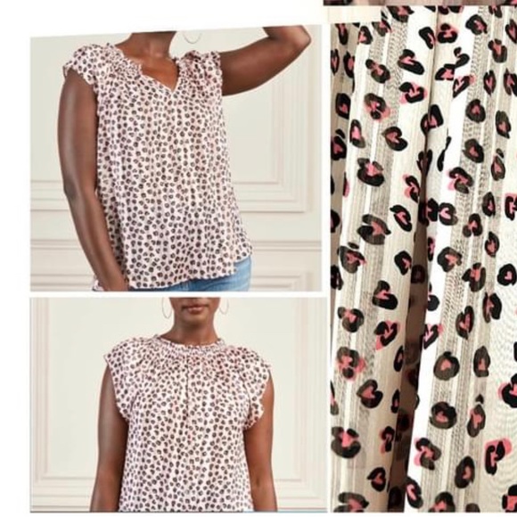 Stella & Dot Cheetah Print Blouse. - Picture 4 of 4